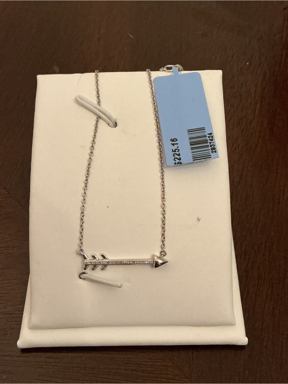 Sterling Silver Arrow Pendant Necklace with moissenite